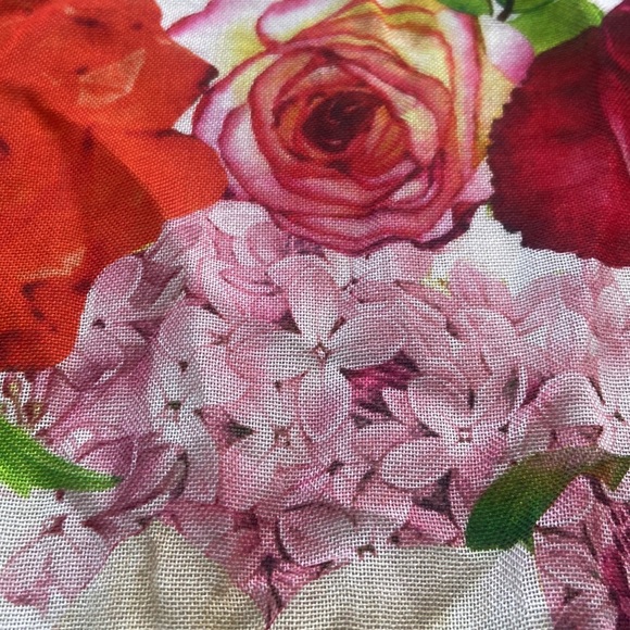 Large Floral Frayed Scarf/Sarong - Picture 7 of 8